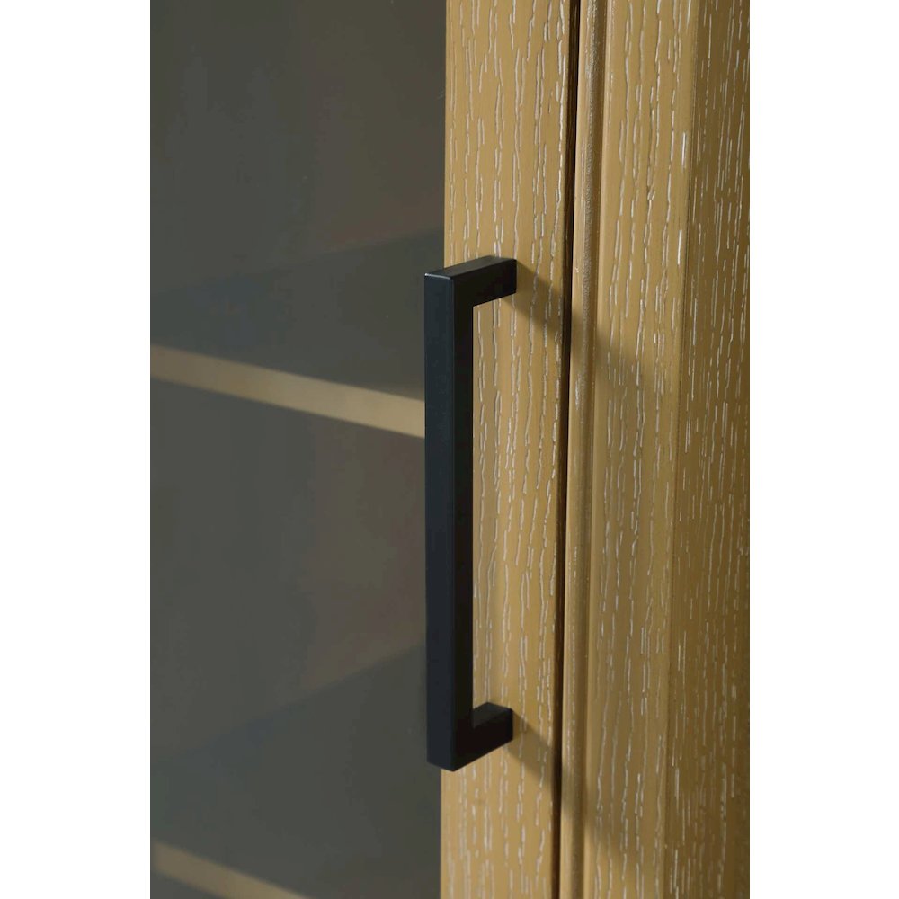 20 Inch Bath Storage Glass Cabinet in Linen Oak. Picture 3