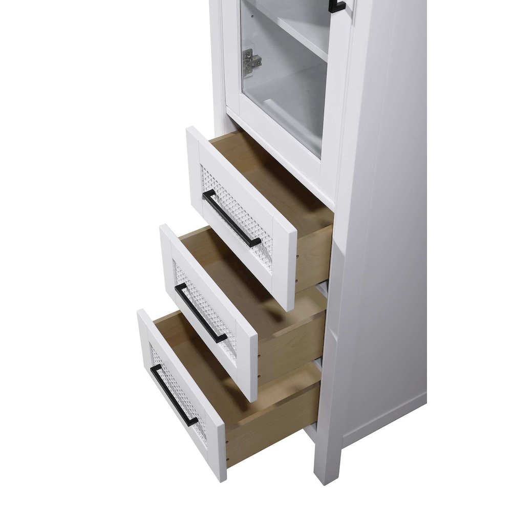 20 Inch Bath Storage Glass Cabinet in White. Picture 3