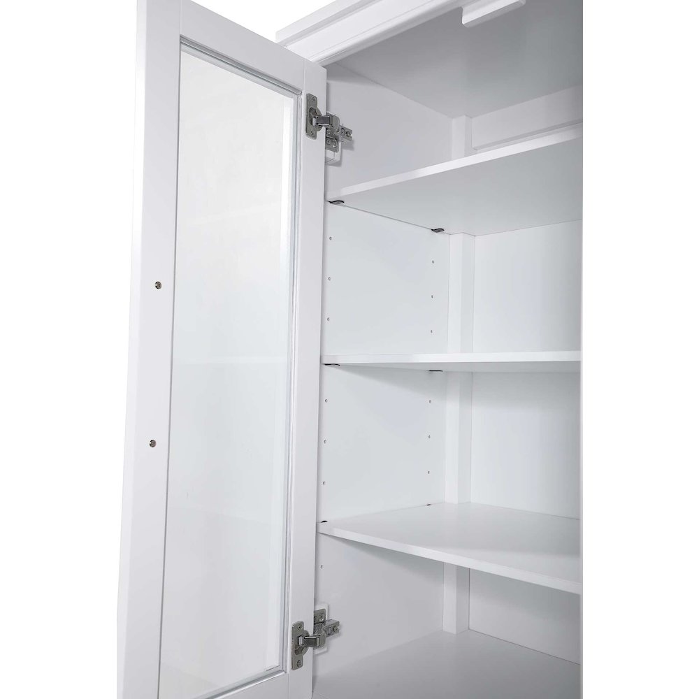 20 Inch Bath Storage Glass Cabinet in White. Picture 4