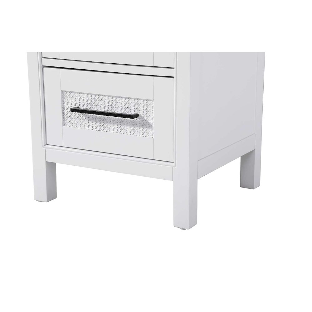 20 Inch Bath Storage Glass Cabinet in White. Picture 6