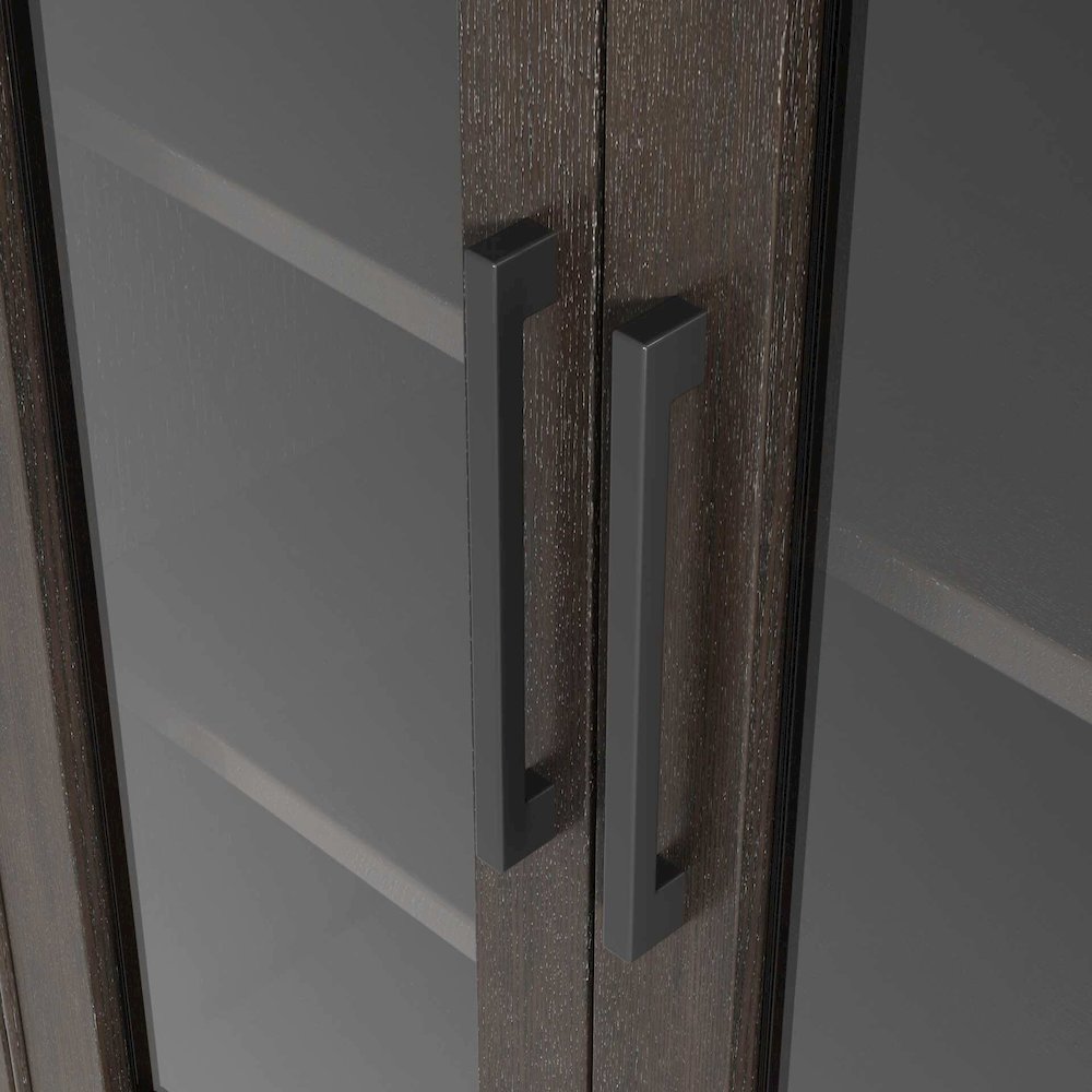 24 Inch Bath Storage Glass Cabinet in Chocolate Oak. Picture 5