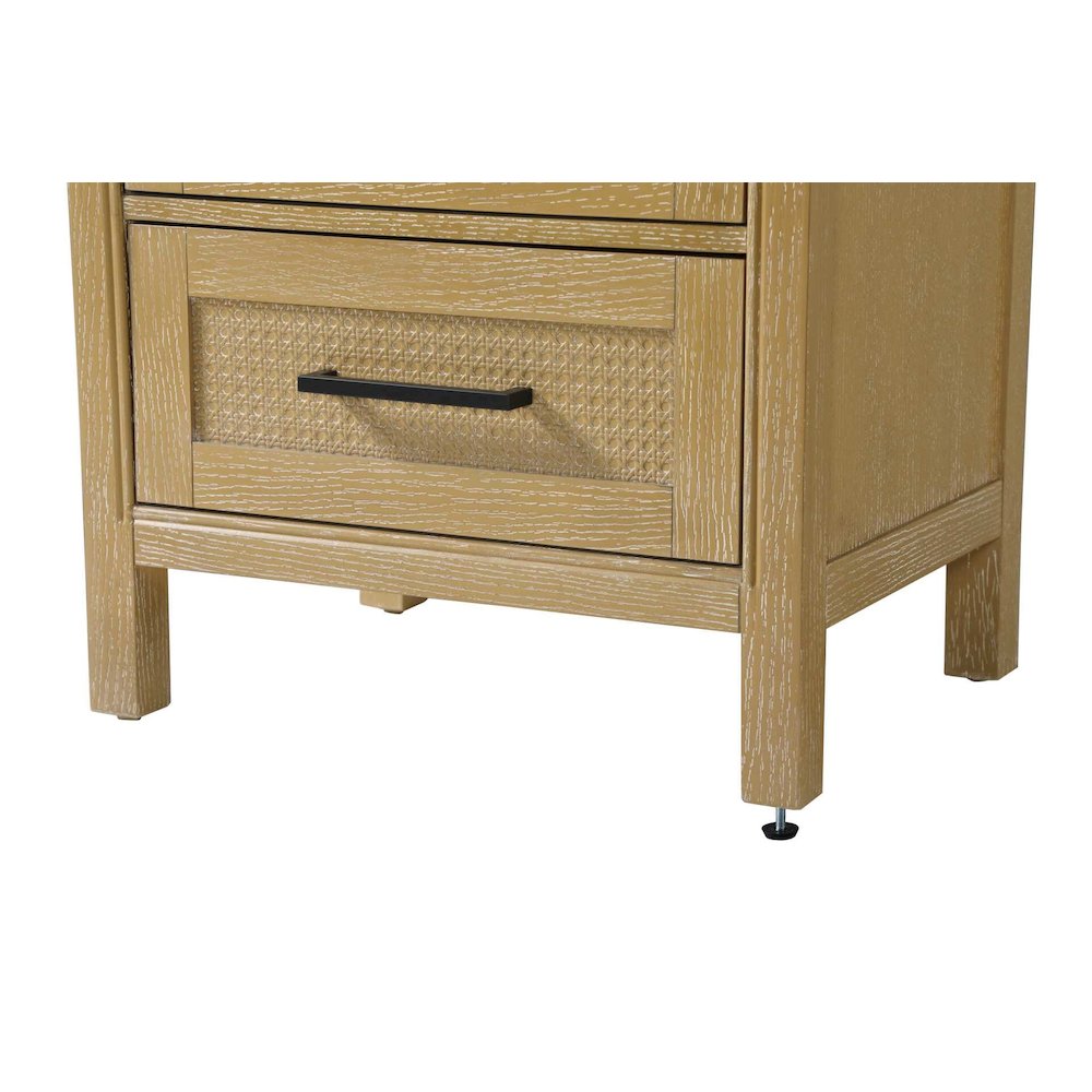 24 Inch Bath Storage Glass Cabinet in Linen Oak. Picture 6