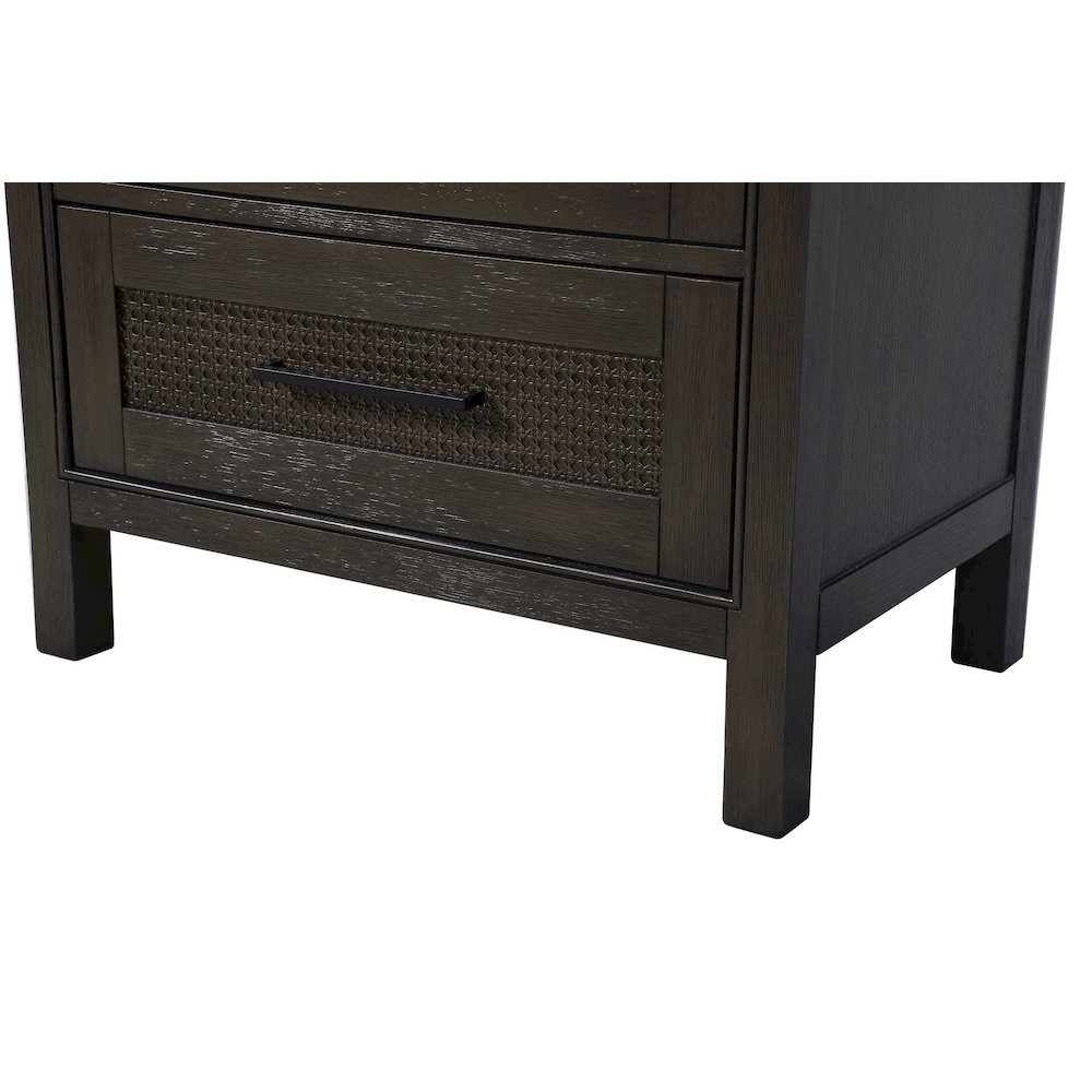 28 Inch Bath Storage Glass Cabinet in Chocolate Oak. Picture 6