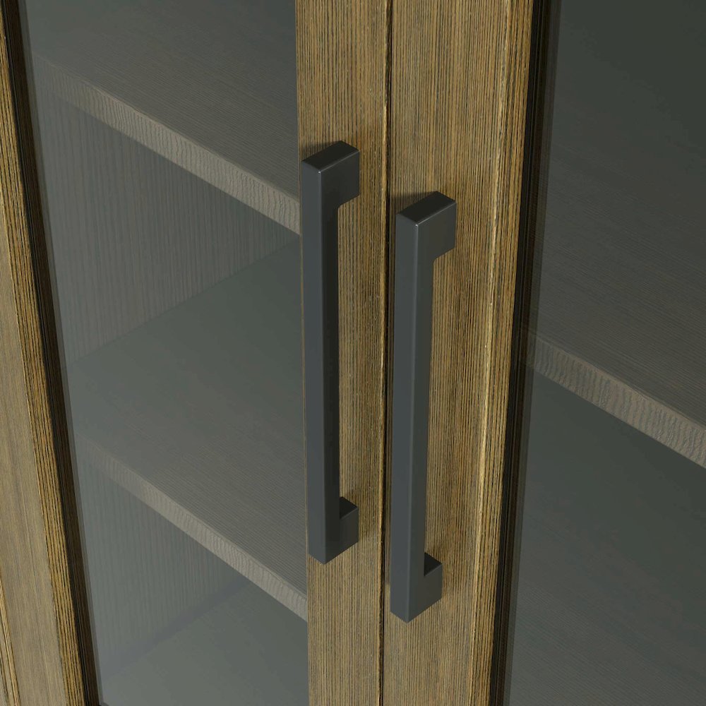 28 Inch Bath Storage Glass Cabinet in Hazel Oak. Picture 5