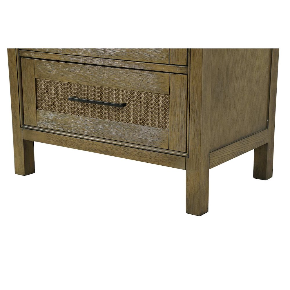 28 Inch Bath Storage Glass Cabinet in Hazel Oak. Picture 6