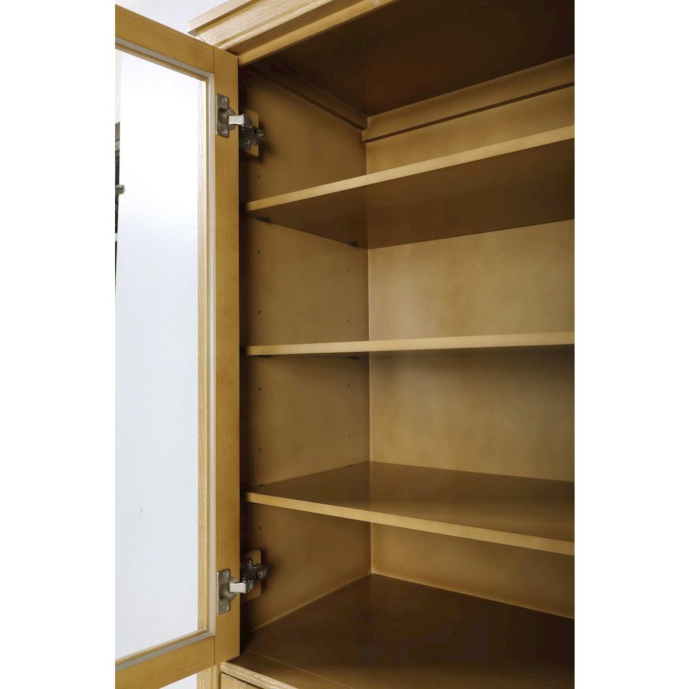 28 Inch Bath Storage Glass Cabinet in Linen Oak. Picture 5