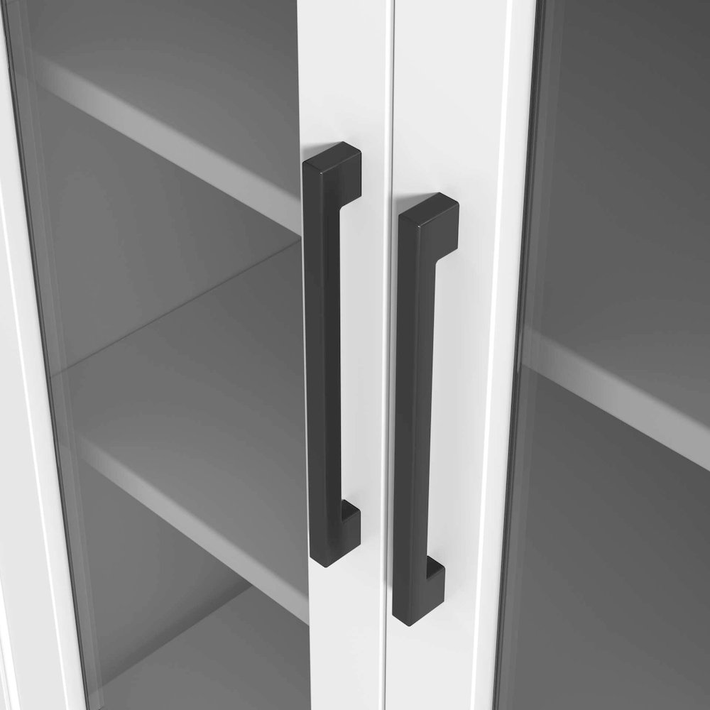 28 Inch Bath Storage Glass Cabinet in White. Picture 5