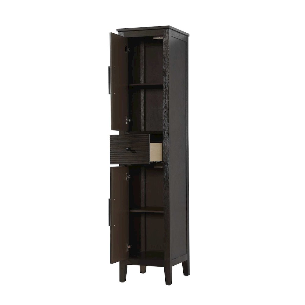 16 Inch Bath Storage Cabinet in Chocolate Oak. Picture 2