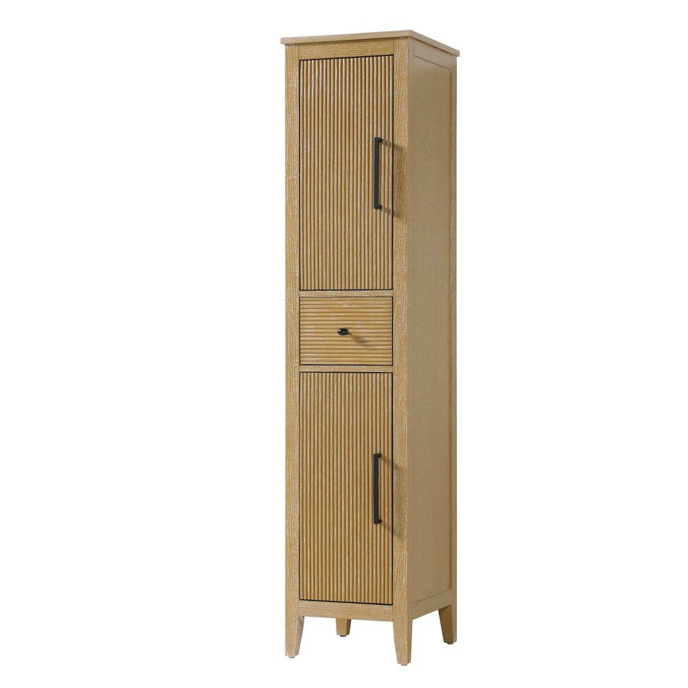 16 Inch Bath Storage Cabinet in Linen Oak. Picture 1