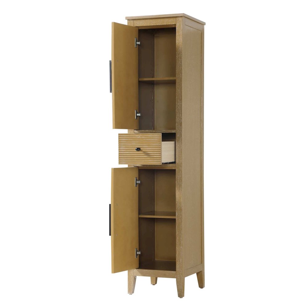 16 Inch Bath Storage Cabinet in Linen Oak. Picture 2