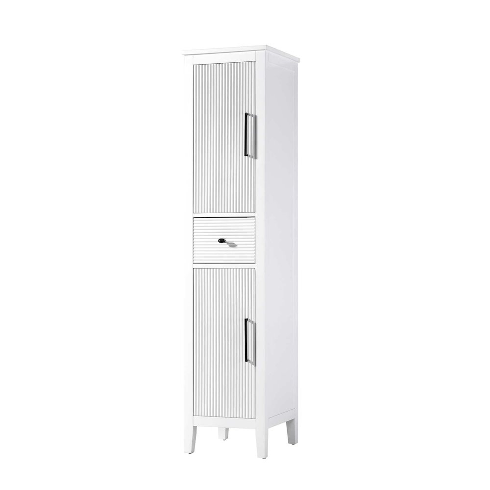 16 Inch Bath Storage Cabinet in White. Picture 1