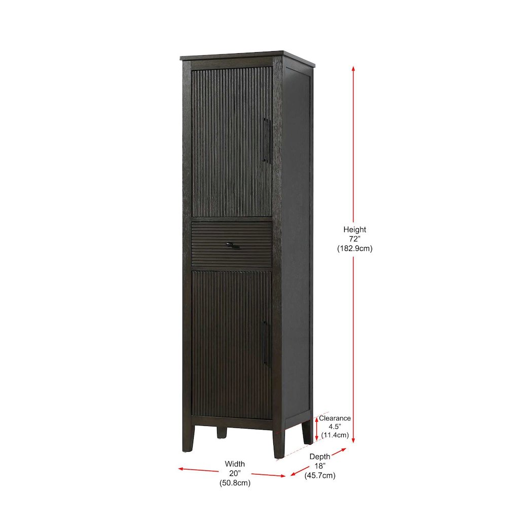 20 Inch Bath Storage Cabinet in Chocolate Oak. Picture 8
