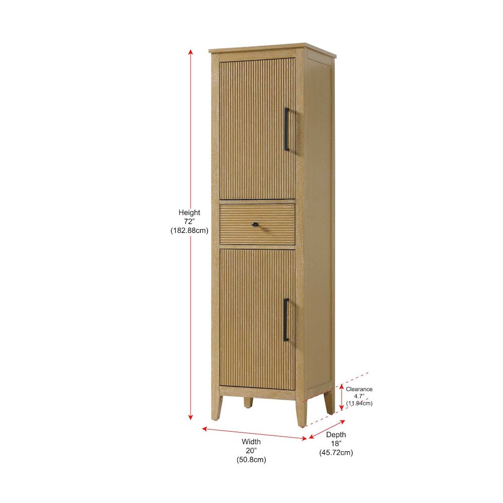 20 Inch Bath Storage Cabinet in Linen Oak. Picture 8