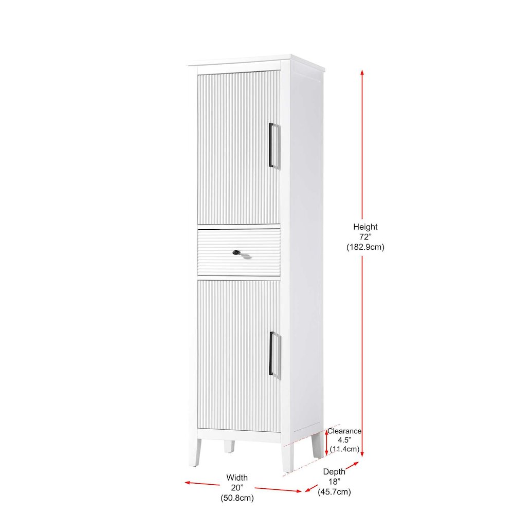 20 Inch Bath Storage Cabinet in White. Picture 8