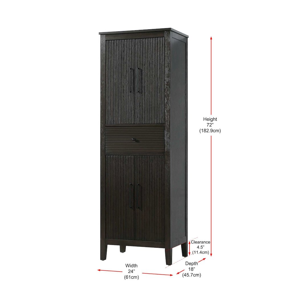 24 Inch Bath Storage Cabinet in Chocolate Oak. Picture 8