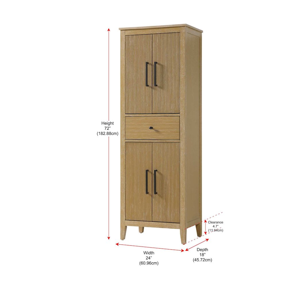 24 Inch Bath Storage Cabinet in Linen Oak. Picture 8