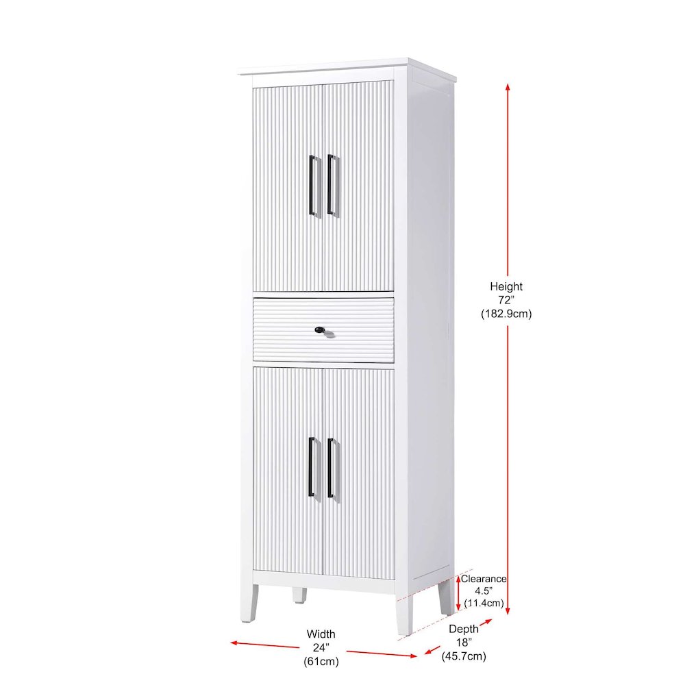 24 Inch Bath Storage Cabinet in White. Picture 8