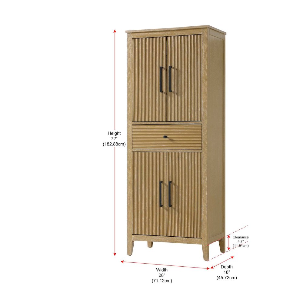 28 Inch Bath Storage Cabinet in Linen Oak. Picture 8
