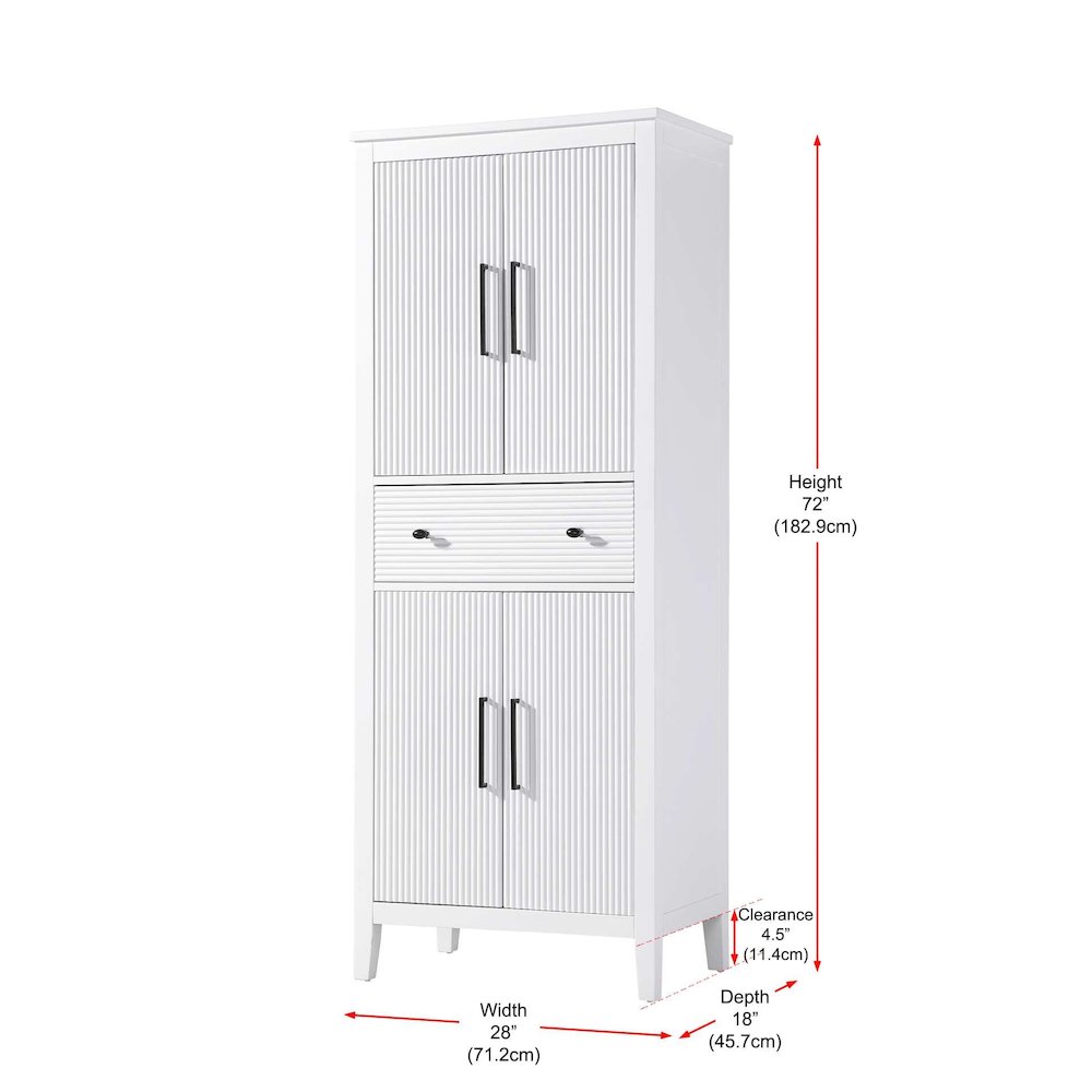 28 Inch Bath Storage Cabinet in White. Picture 8