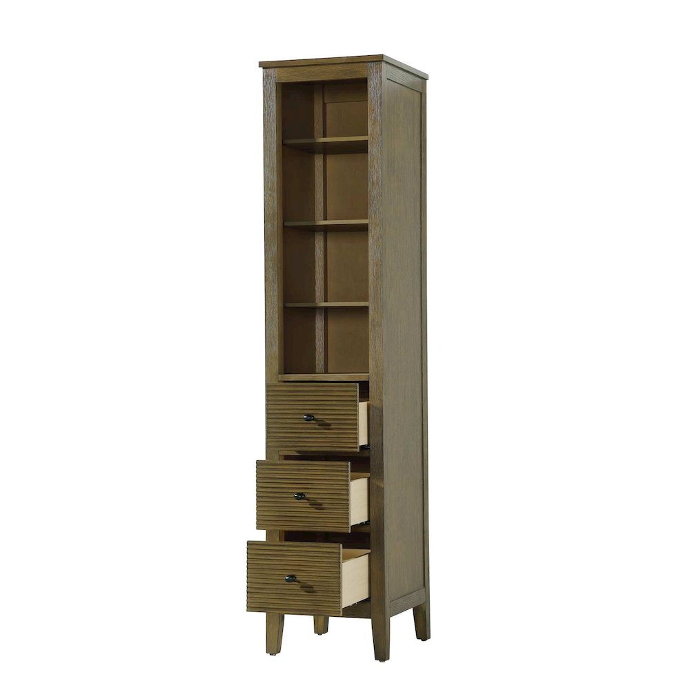 16 Inch Open Shelving Bath Storage Cabinet in Hazel Oak. Picture 2