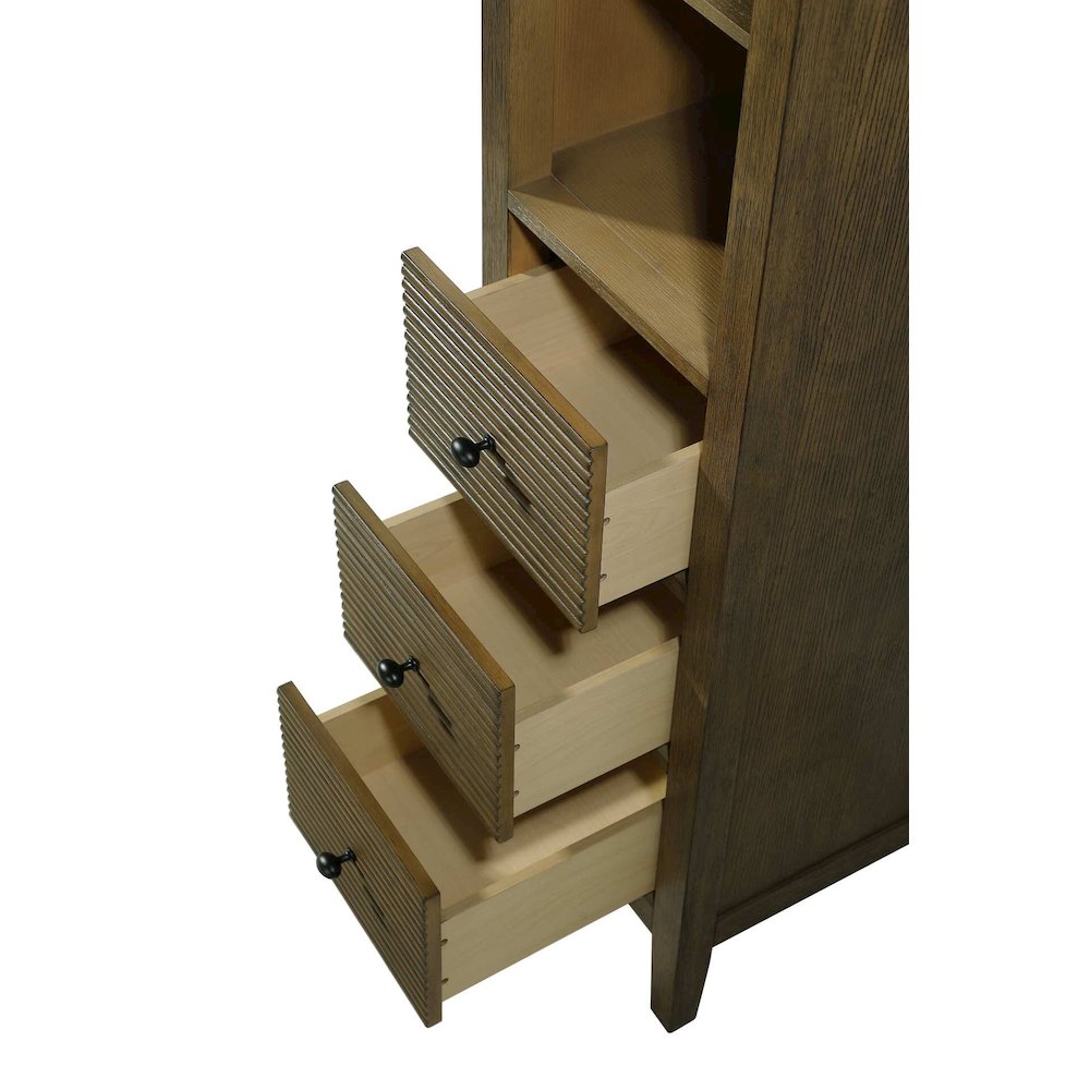 16 Inch Open Shelving Bath Storage Cabinet in Hazel Oak. Picture 4