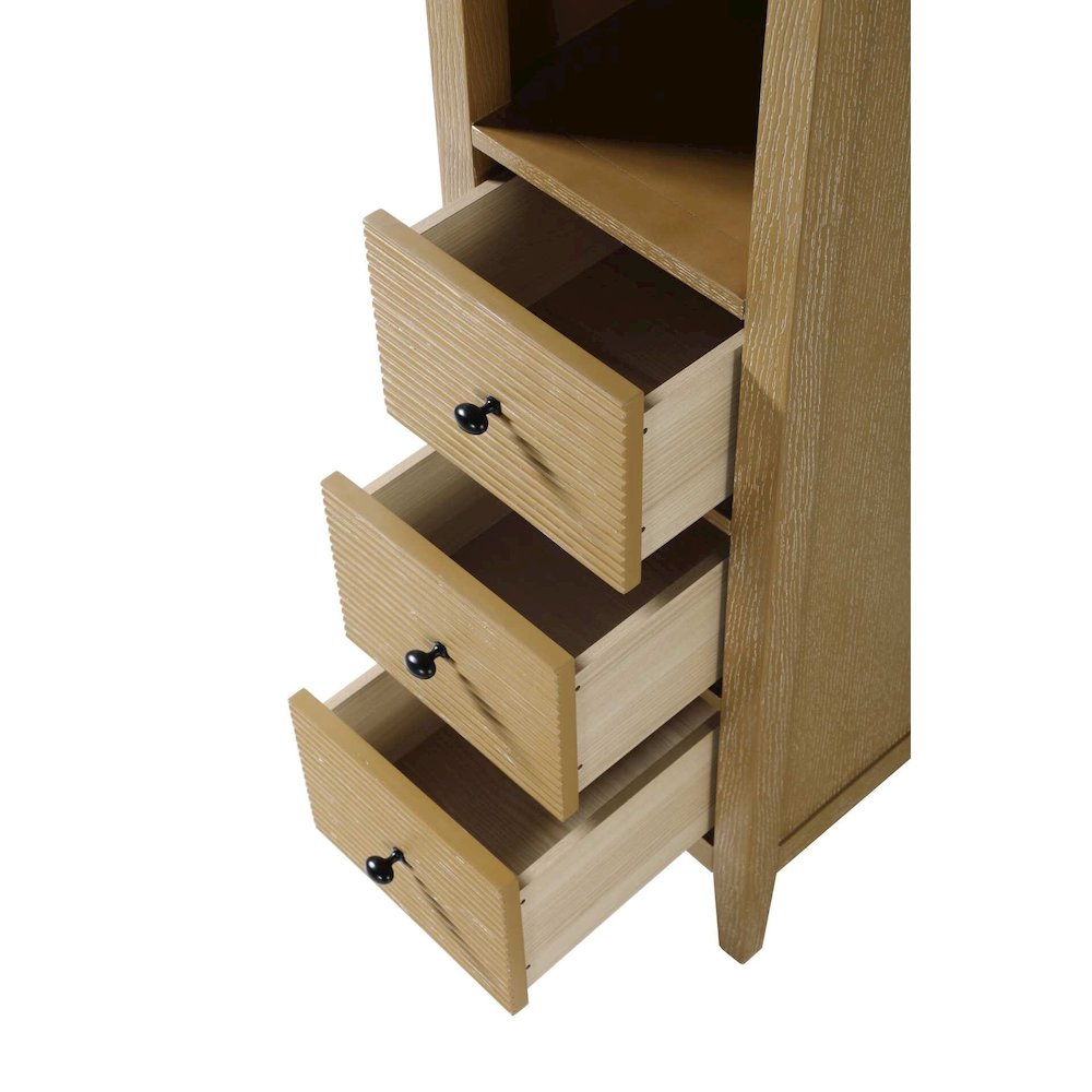 16 Inch Open Shelving Bath Storage Cabinet in Linen Oak. Picture 3