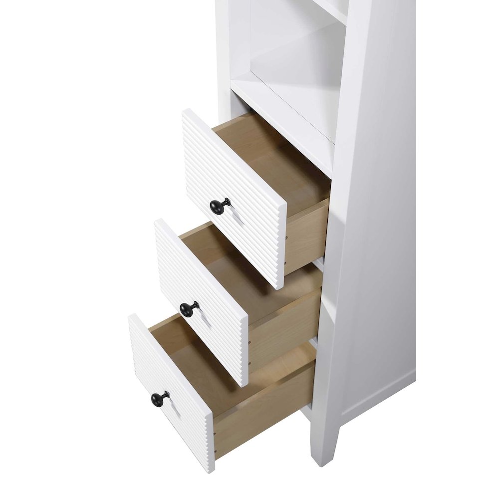 16 Inch Open Shelving Bath Storage Cabinet in White. Picture 4