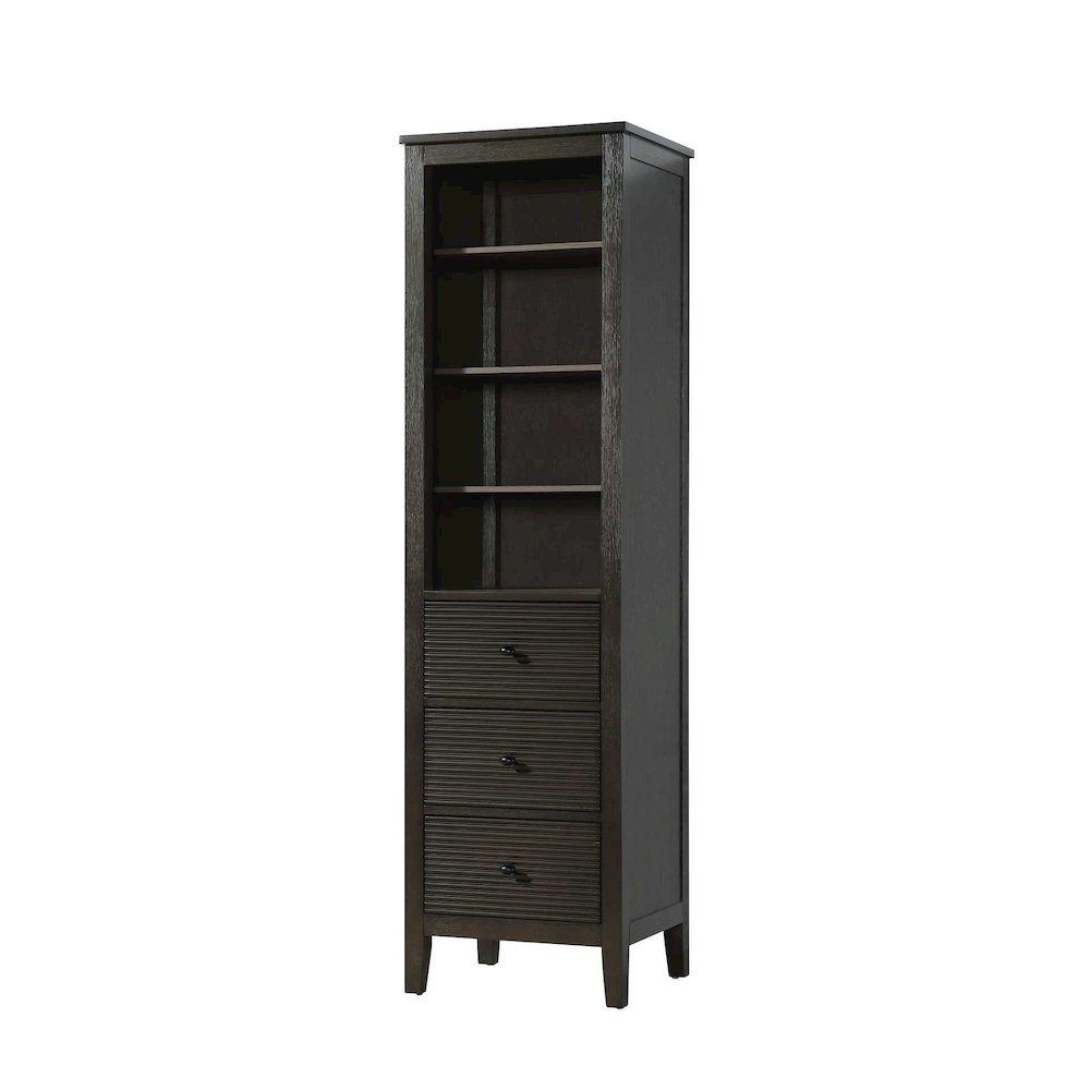 20 Inch Open Shelving Bath Storage Cabinet in Chocolate Oak. Picture 1