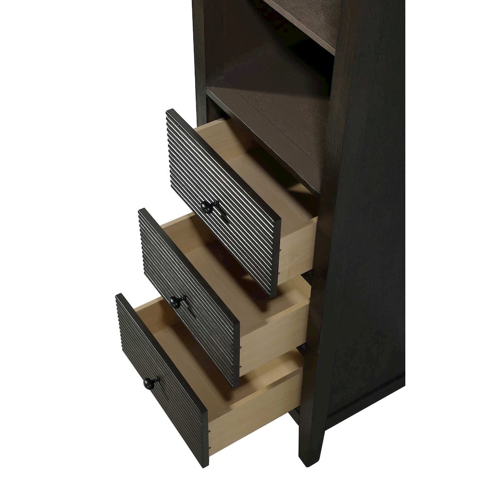 20 Inch Open Shelving Bath Storage Cabinet in Chocolate Oak. Picture 4