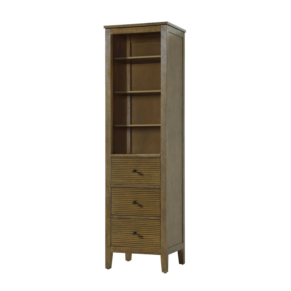 20 Inch Open Shelving Bath Storage Cabinet in Hazel Oak. Picture 1