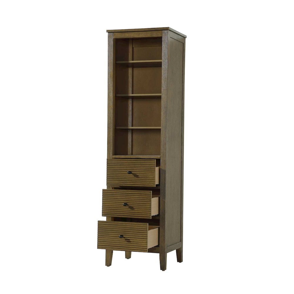 20 Inch Open Shelving Bath Storage Cabinet in Hazel Oak. Picture 2