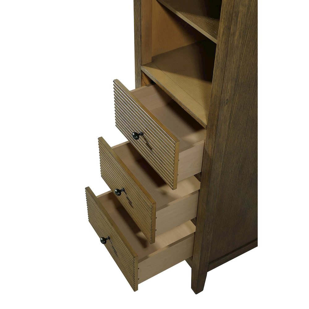 20 Inch Open Shelving Bath Storage Cabinet in Hazel Oak. Picture 4