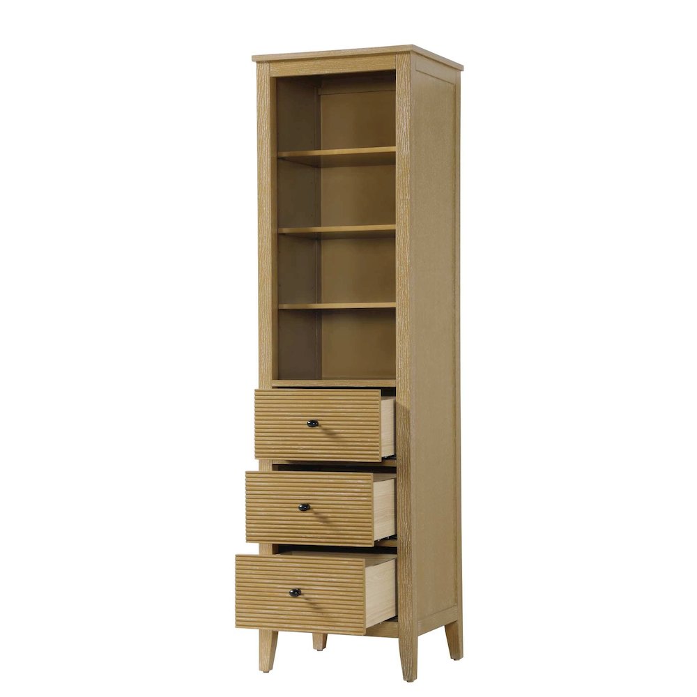 20 Inch Open Shelving Bath Storage Cabinet in Linen Oak. Picture 2