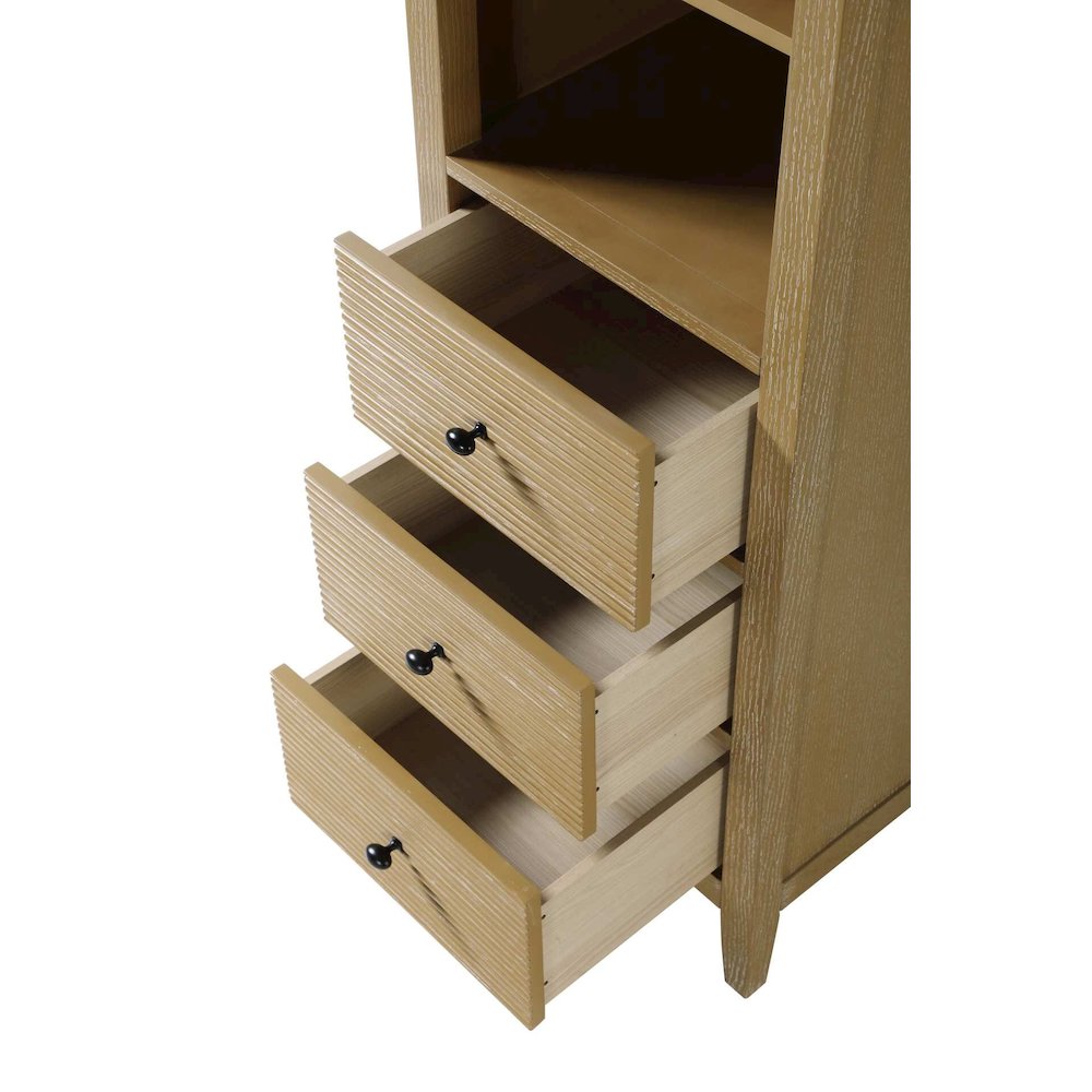 20 Inch Open Shelving Bath Storage Cabinet in Linen Oak. Picture 4