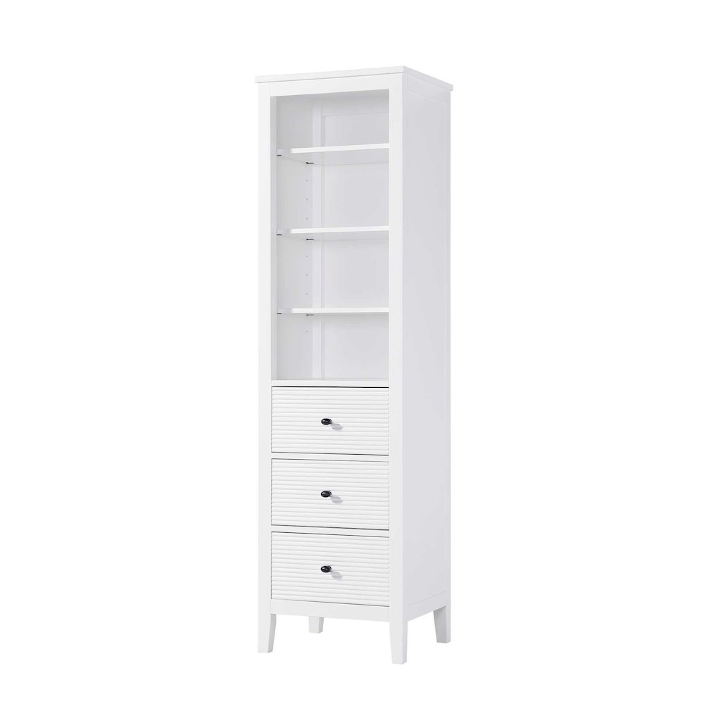 20 Inch Open Shelving Bath Storage Cabinet in White. Picture 1