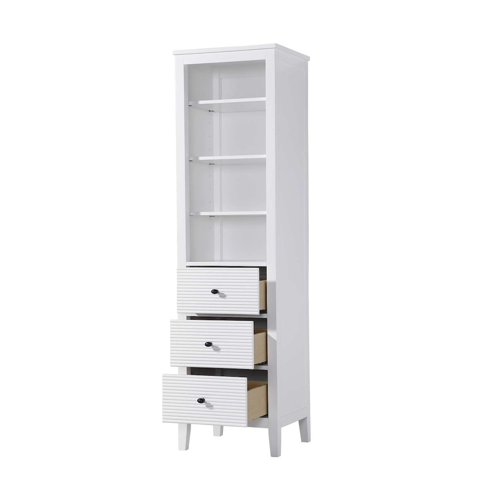 20 Inch Open Shelving Bath Storage Cabinet in White. Picture 2