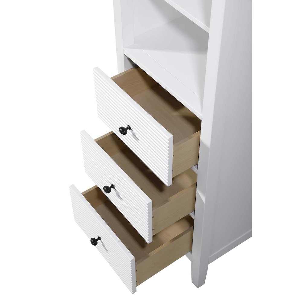 20 Inch Open Shelving Bath Storage Cabinet in White. Picture 4