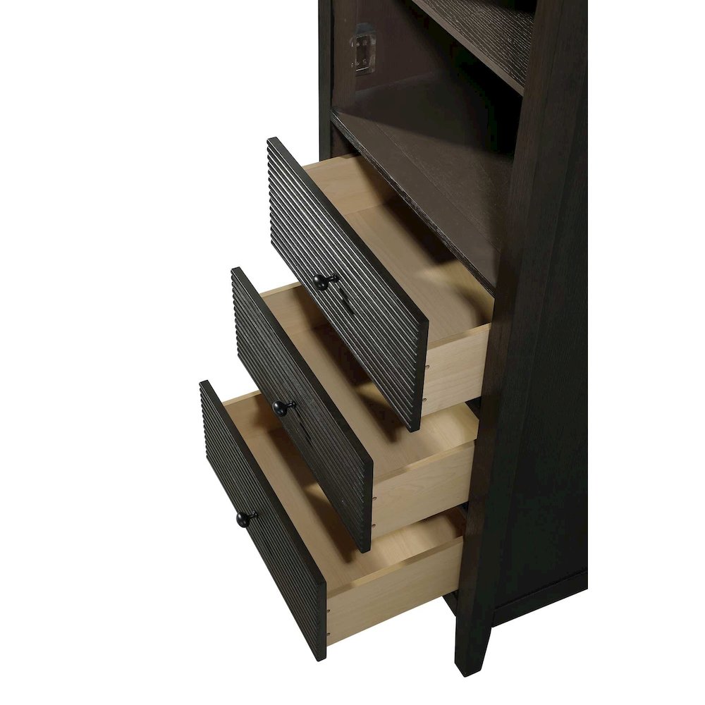 24 Inch Open Shelving Bath Storage Cabinet in Chocolate Oak. Picture 4