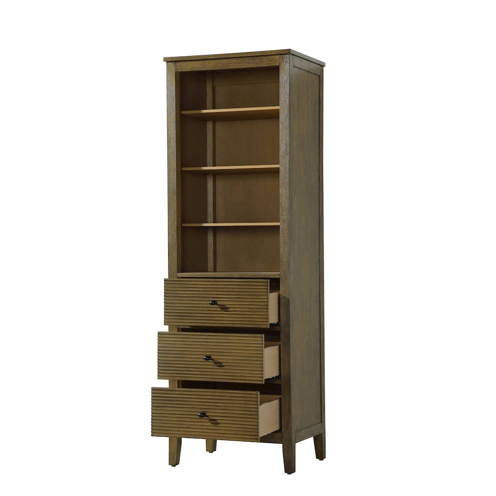 24 Inch Open Shelving Bath Storage Cabinet in Hazel Oak. Picture 2
