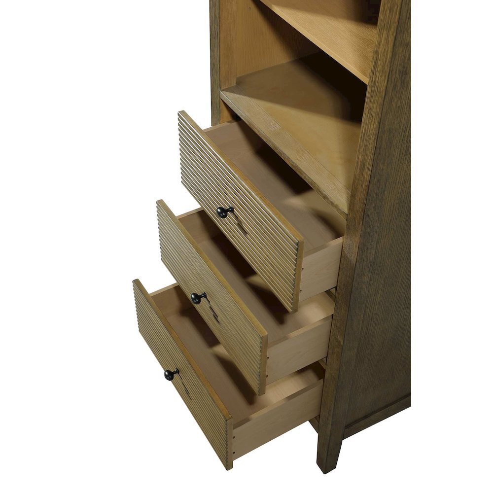 24 Inch Open Shelving Bath Storage Cabinet in Hazel Oak. Picture 4