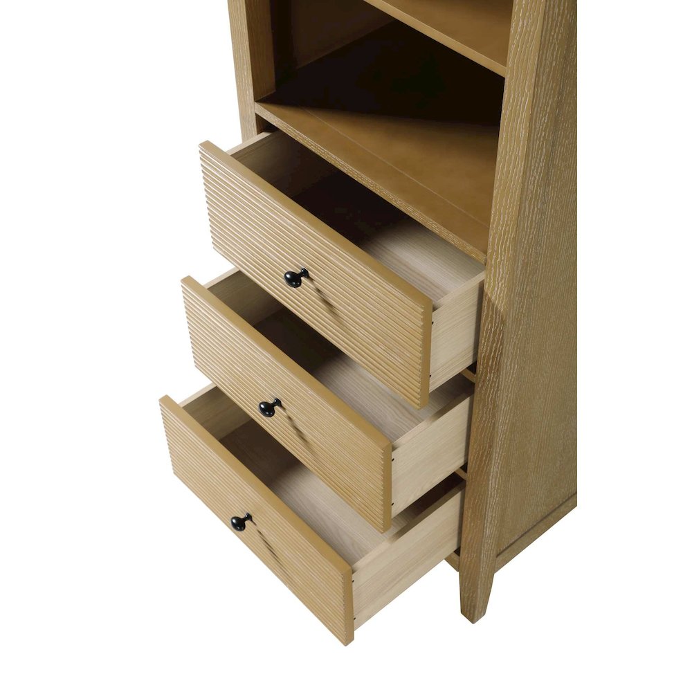24 Inch Open Shelving Bath Storage Cabinet in Linen Oak. Picture 4