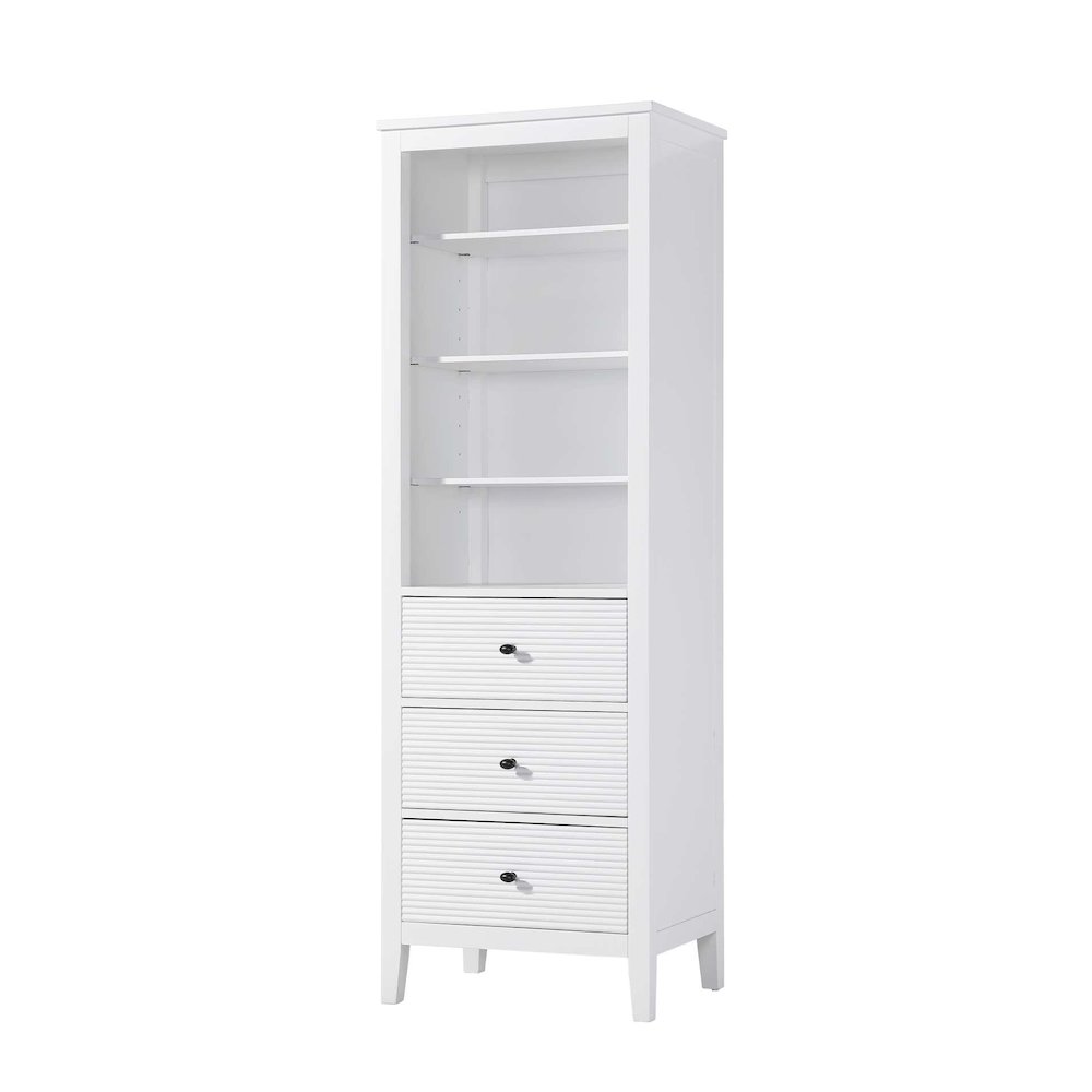 24 Inch Open Shelving Bath Storage Cabinet in White. Picture 1