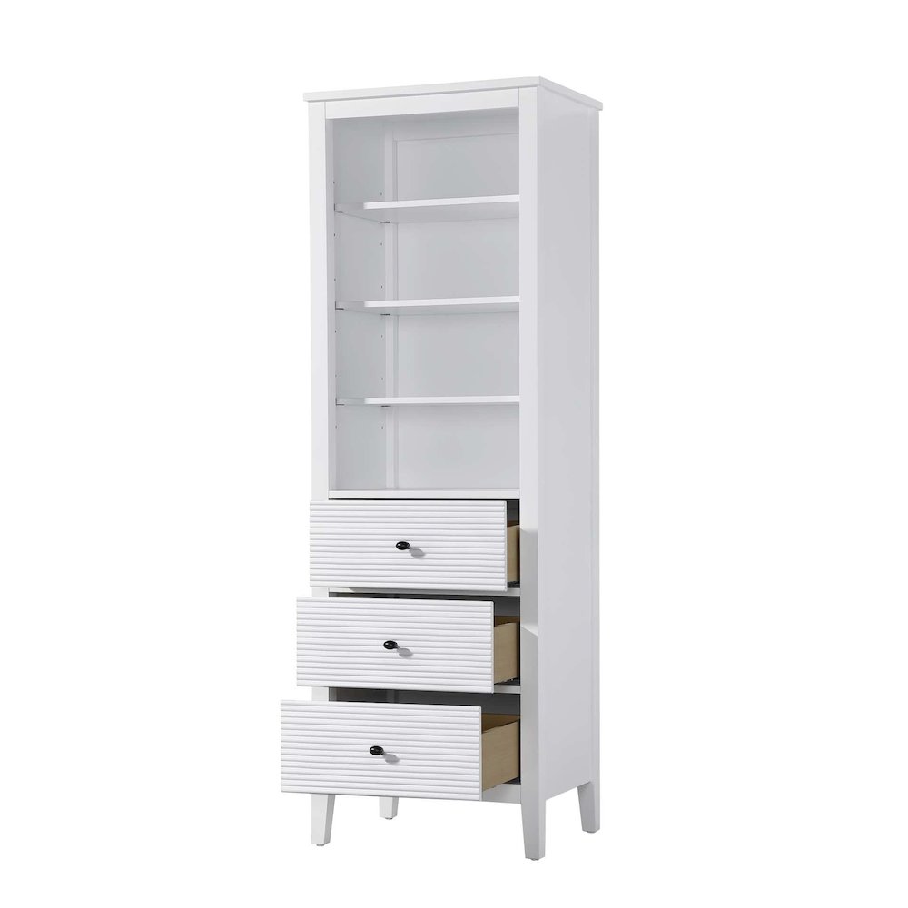 24 Inch Open Shelving Bath Storage Cabinet in White. Picture 2
