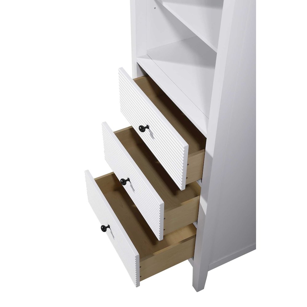 24 Inch Open Shelving Bath Storage Cabinet in White. Picture 4