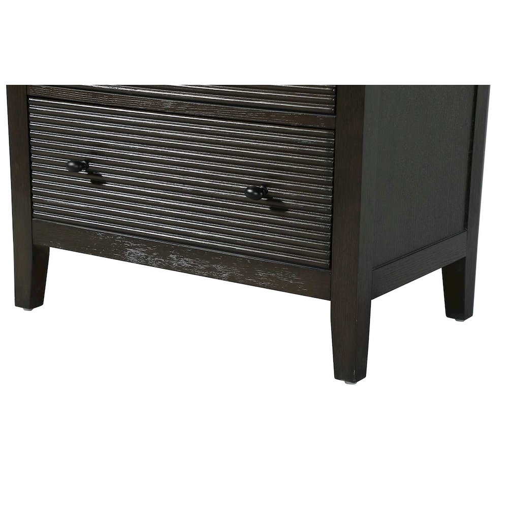 28 Inch Open Shelving Bath Storage Cabinet in Chocolate Oak. Picture 5