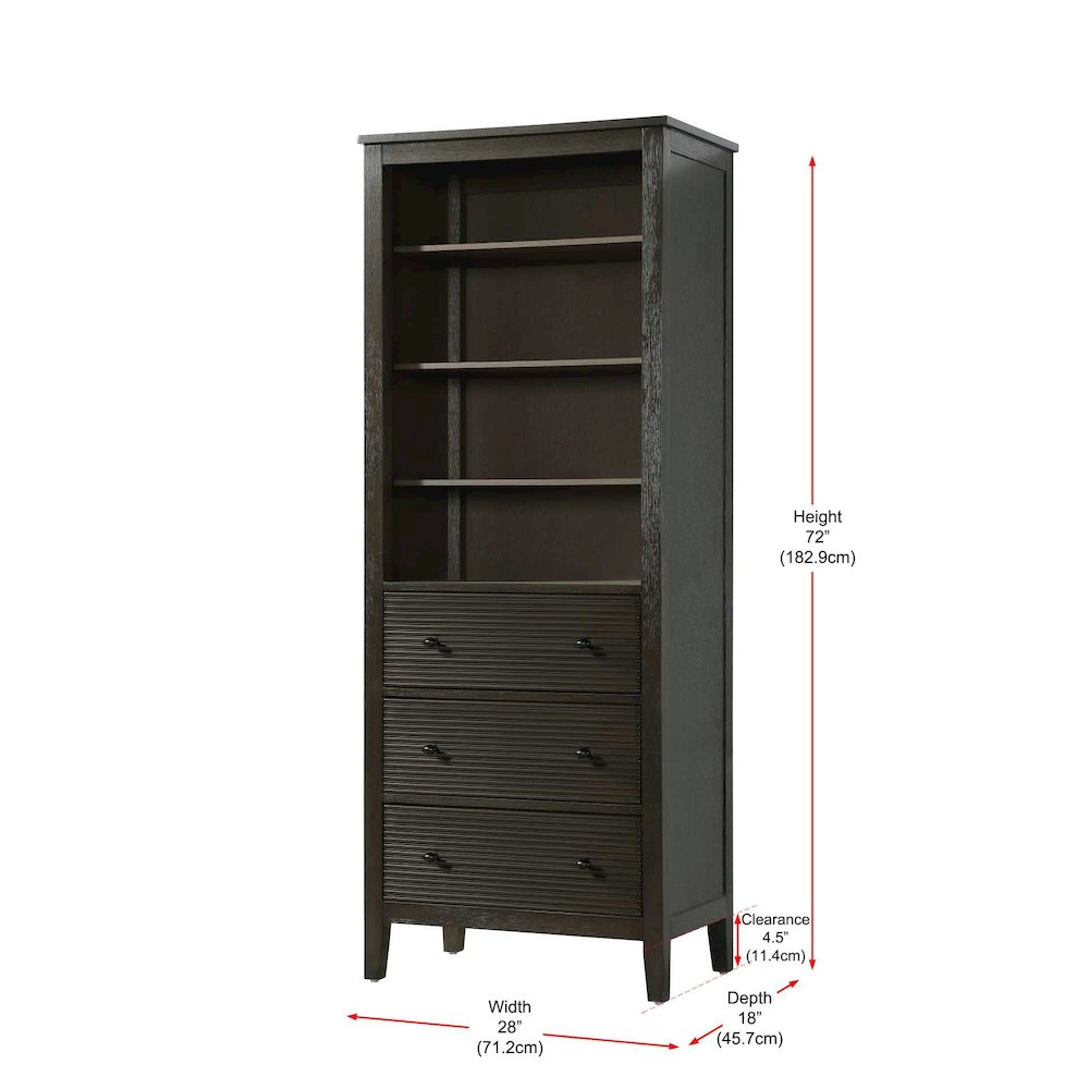 28 Inch Open Shelving Bath Storage Cabinet in Chocolate Oak. Picture 7