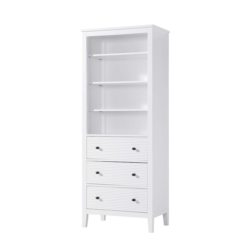 28 Inch Open Shelving Bath Storage Cabinet in White. Picture 1