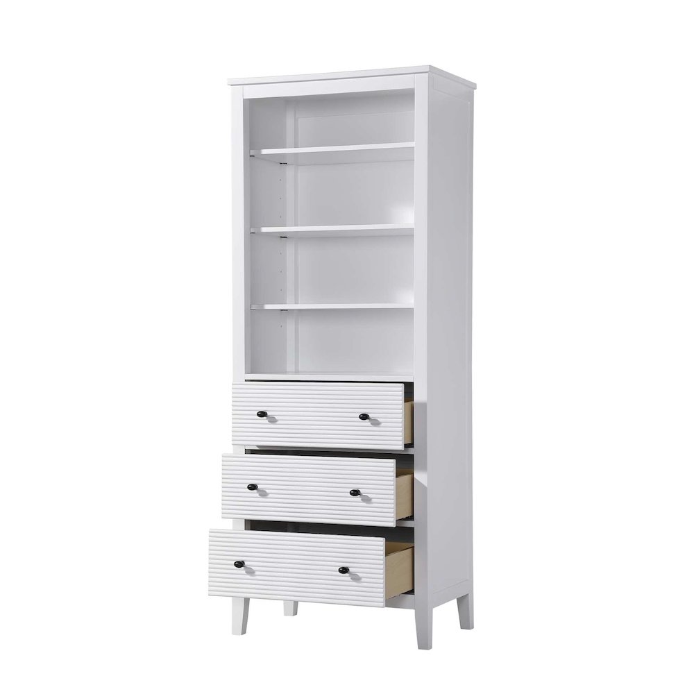 28 Inch Open Shelving Bath Storage Cabinet in White. Picture 2