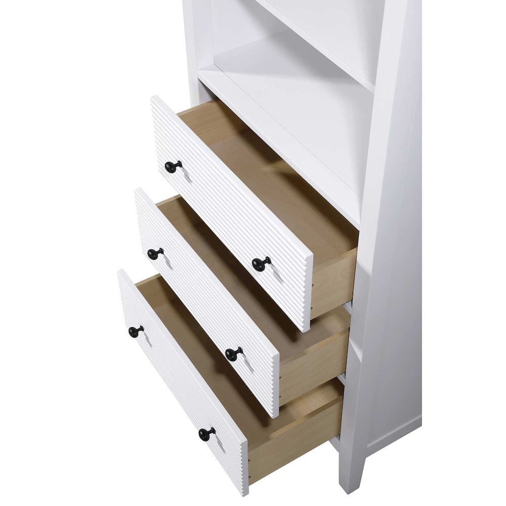 28 Inch Open Shelving Bath Storage Cabinet in White. Picture 4