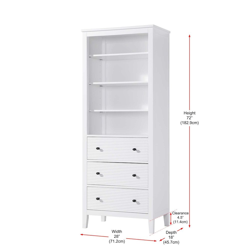 28 Inch Open Shelving Bath Storage Cabinet in White. Picture 7